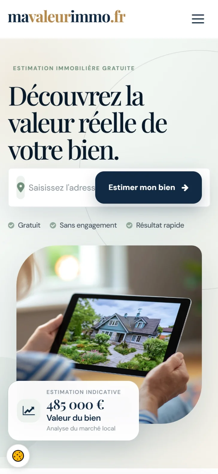 Version mobile de MaValeurImmo